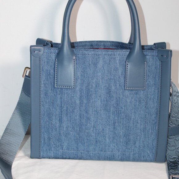 CHRISTIAN LOUBOUTIN By My Side Mini Denim Tote Shoulder Crossbody Bag - Picture 6 of 10